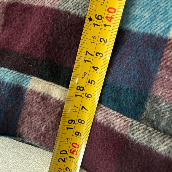 Cato Maroon/Brown/Blue Plaid Flannel Jacket Country Style W/Pockets Sz L E41 - Picture 4 of 5